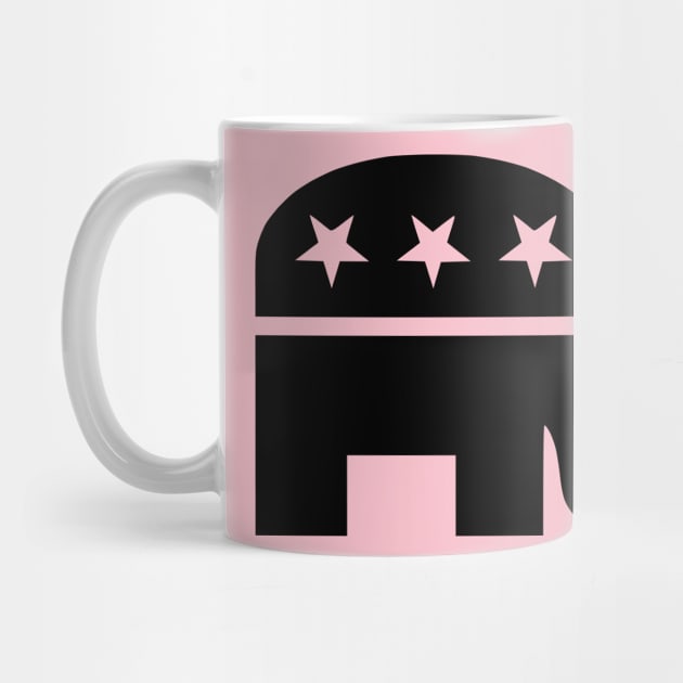 Republican Elephant Black by mplusshift2